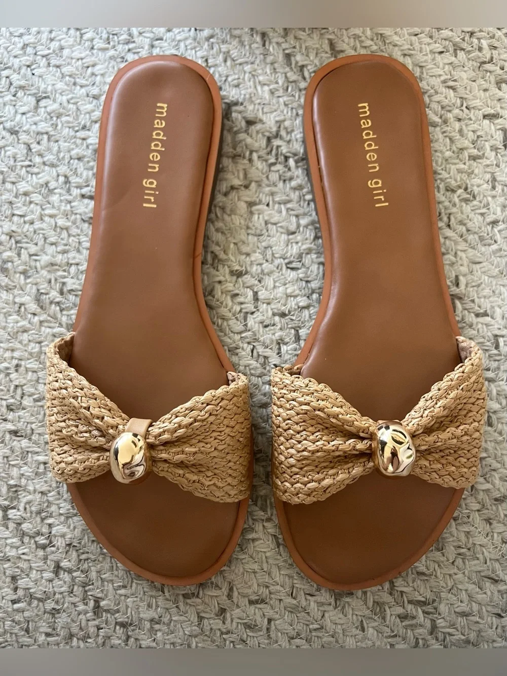 NWT Madden Girl Raffia Slides